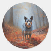 ブルーヒーラー紅葉秋インスパイア ラウンドシール (正面)