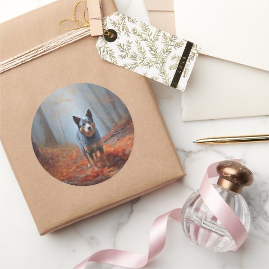 ブルーヒーラー紅葉秋インスパイア ラウンドシール (ギフト)