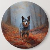 ブルーヒーラー紅葉秋インスパイア 缶バッジ (正面)