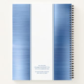 ブルービエレガントモノグラムのジネス ノートブック (裏面)