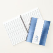 ブルービエレガントモノグラムのジネス ノートブック (内部)