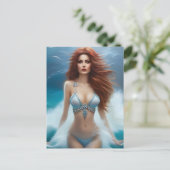 ブルービキニの人魚 ポストカード (スタンド正面)