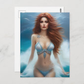 ブルービキニの人魚 ポストカード (正面/裏面)