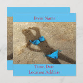 ブルービキニビーチサンダークーブ 招待状 (正面/裏面)