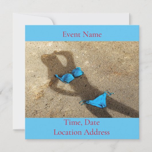 ブルービキニビーチサンダークーブ 招待状 (正面)