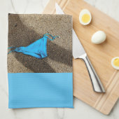 ブルービキニビーチサンドサンダー_コーブ キッチンタオル (四つ折り)
