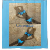 ブルービキニビーチサンドサンダー_コーブ シャワーカーテン (正面)