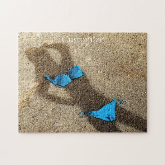 ブルービキニビーチサンドサンダー_コーブ ジグソーパズル (横)