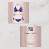 ブルービキニランジェリービーチ衣装下着屋 スクエア名刺 (正面/裏面)