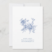 ブルービクトリアンガフランスのーデンフローラ結婚ズ 招待状 (裏面)