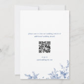 ブルービクトリアンガフランスのーデンフローラ結婚ズ 招待状 (裏面)