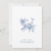 ブルービクトリアンガフランスのーデンフローラ結婚ズ 招待状 (裏面)