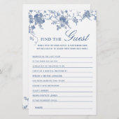 ブルービクトリアンガーデンフランスのブライダルシャワーゲーム (正面/裏面)