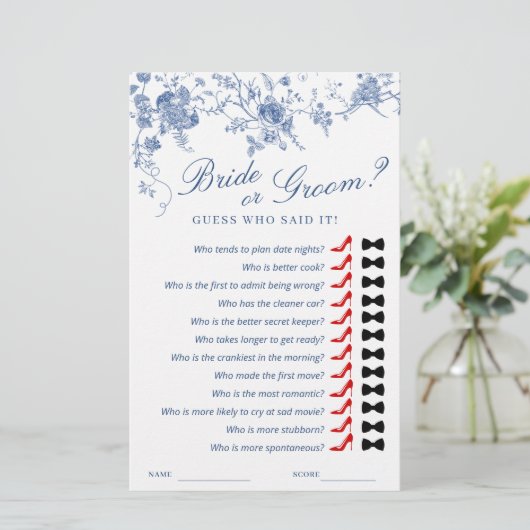 ブルービクトリアンガーデンフランスのブライダルシャワーゲーム (スタンド正面)