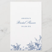 ブルービクトリアンガーデンフランスのブライダルシャワーゲーム (裏面)