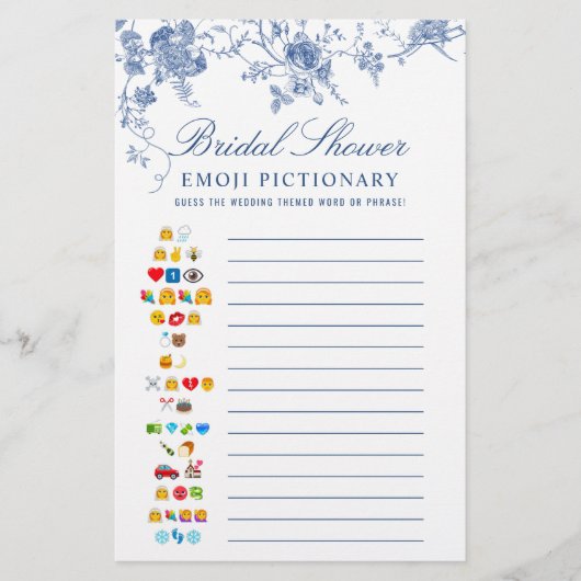 ブルービクトリアンガーデンフランスのブライダルシャワーゲーム (正面)