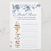 ブルービクトリアンガーデンフランスのブライダルシャワーゲーム (正面/裏面)