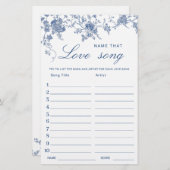 ブルービクトリアンガーデンフランスのブライダルシャワーゲーム (正面/裏面)