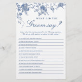 ブルービクトリアンガーデンフランスのブライダルシャワーゲーム (正面)