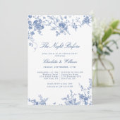 ブルービクトリアンガーデンフランスのリハーサルディナー 招待状 (スタンド正面)