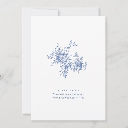 ブルービクトリアンガーデンフランスのリハーサルディナー 招待状 (裏面)