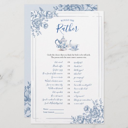 ブルービクトリアンガーデンブライダルお茶の方が好き (正面/裏面)