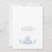 ブルービクトリアングレース華美フローラ結婚ズ 招待状 (裏面)
