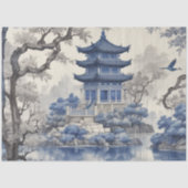 ブルービクトリアンサファイアウィローデコペプリント 薄葉紙 (正面)