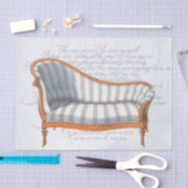 ブルービクトリアンストライプティッシュペーパーチャイズラウンジ 薄葉紙 (クラフト)