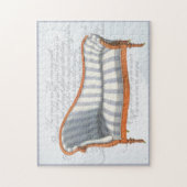 ブルービクトリアンストライプホテル ジグソーパズル (縦)