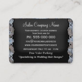 ブルービクトリアンハサミ金属仕上げ 名刺 (裏面)