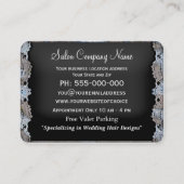 ブルービクトリアンハサミ金属仕上げ 名刺 (裏面)