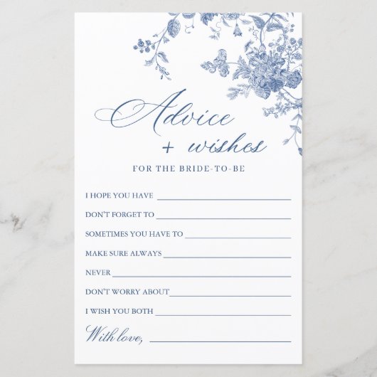 ブルービクトリアンフランスのガーデンウィーズ&アドバイスカード (正面)