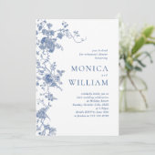 ブルービクトリアンフローラリハフランスのーサルディナー 招待状 (スタンド正面)