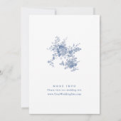 ブルービクトリアンフローラリハフランスのーサルディナー 招待状 (裏面)