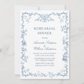 ブルービクトリアンフローラリハ華美ーサルディナー 招待状 (正面)