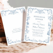 ブルービクトリアンフローラリハ華美ーサルディナー 招待状