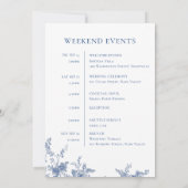 ブルービクトリアンフローラ結婚の週末イベント 招待状 (裏面)