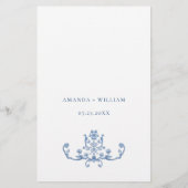 ブルービクトリアンプ華美レ結婚ースのディナーメニュー (裏面)