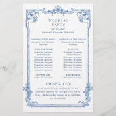 ブルービクトリアン結婚の式プログラム (裏面)