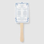 ブルービクトリアン結婚の式プログラム ハンドファン (裏面)