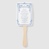 ブルービクトリアン結婚の式プログラム ハンドファン (正面)