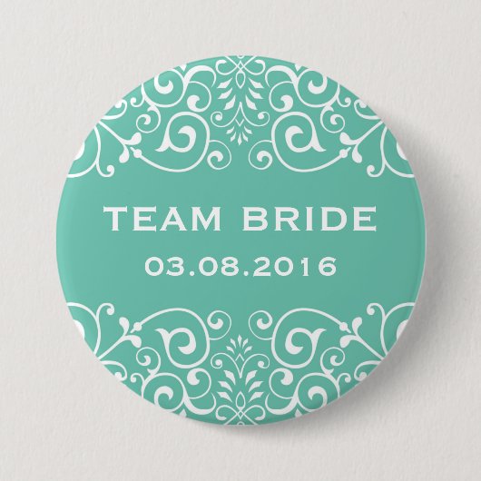 ブルービクトリアン縁どTeam Brideボタン 缶バッジ (正面)