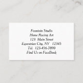 ブルービジネスカードで騎手を持つ競走馬 名刺 (裏面)