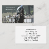 ブルービジネスカードで騎手を持つ競走馬 名刺 (正面/裏面)