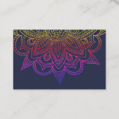 ブルービジネスカードと明るいフローラ曼荼羅 名刺 (裏面)