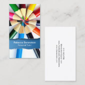 ブルービジネスカードをリッピングしたカラーペンシル講師 名刺 (正面/裏面)