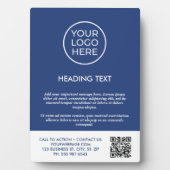 ブルービジネスパーソナライズされたロゴ表のトップサイン フォトプラーク (正面)