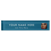 ブルービジネスモダンフォトプロフェッショナルエグゼクティブ デスクネームプレート (正面)