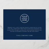 ブルービジネスモダンホリデーゴールドフォイルカード 箔シーズンカード (裏面)